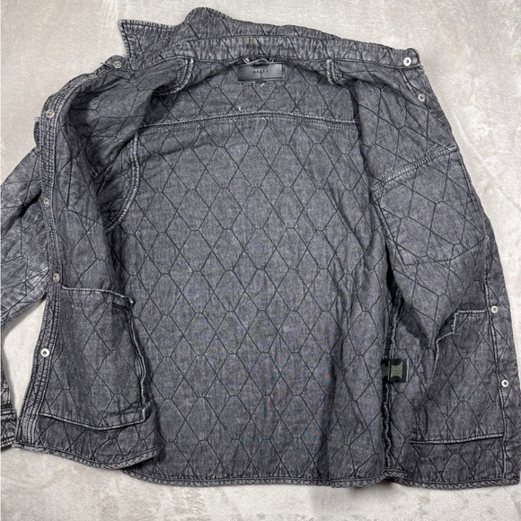 NWOT Blank NYC Quilted Acid Wash Faded Black Button Front Chore Coat Jacket M - Picture 2 of 14